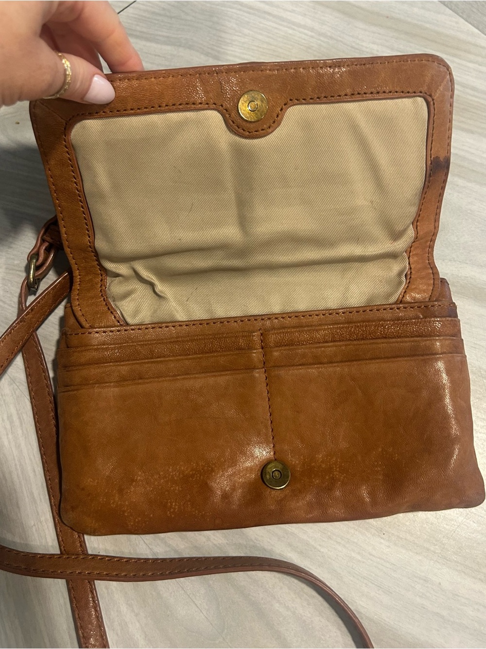 Lucky Brand Leather Crossbody Wallet purse - Picture 3 of 5